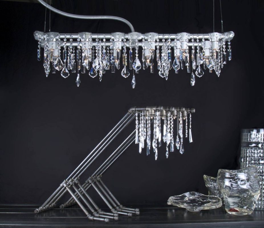 Artistic Industrial Luxury Crystal, Industrial Looking Crystal Chandeliers