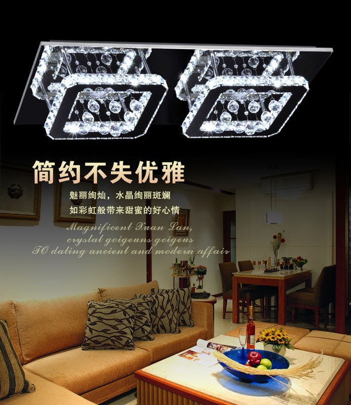 Crystal ceiling lights pendant lamp crystals lighting fittings Rectangular shape