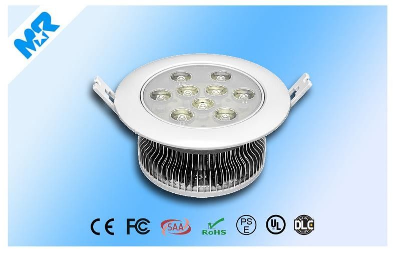 High Brightness 100 Lm / W Commercial LED Recessed Downlights Cri > 80 9*1w With 5 Year Warranty