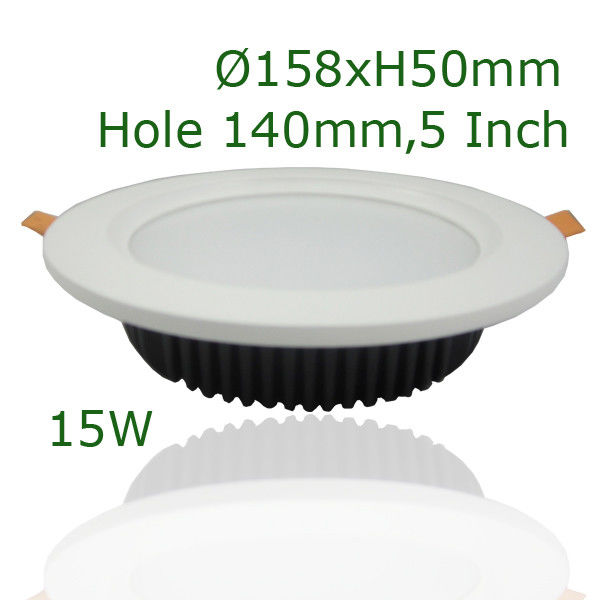 5 Inch Recessed LED Down Light / Recessed 5 Inch LED Down Light 15 Watt 6000K For Commercial Lighting
