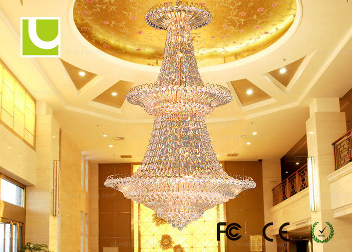 Modern E14 / E12 Iron K9 Crystal Ceiling Lamp With Superior Electroplating