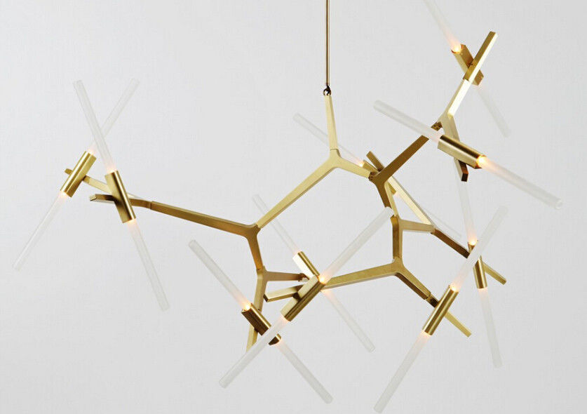 Villa Project Luxury Gold Led chandelier Lights Aluminium pendant modern style