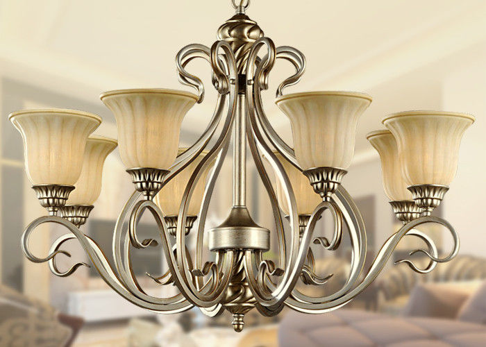 Customized Modern / Retro Style Wrought Iron Chandelier with Shades 8 Light 800W