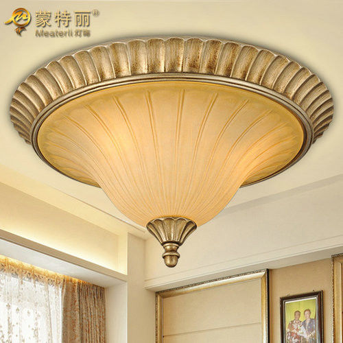 Glass Wrought Iron Ceiling Chandelier / Resin Ceiling Lighting Fixture