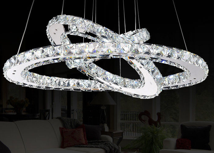 47W LED Contemporary Luxury Crystal Chandelier For Home / Commercial Decoration Lighting