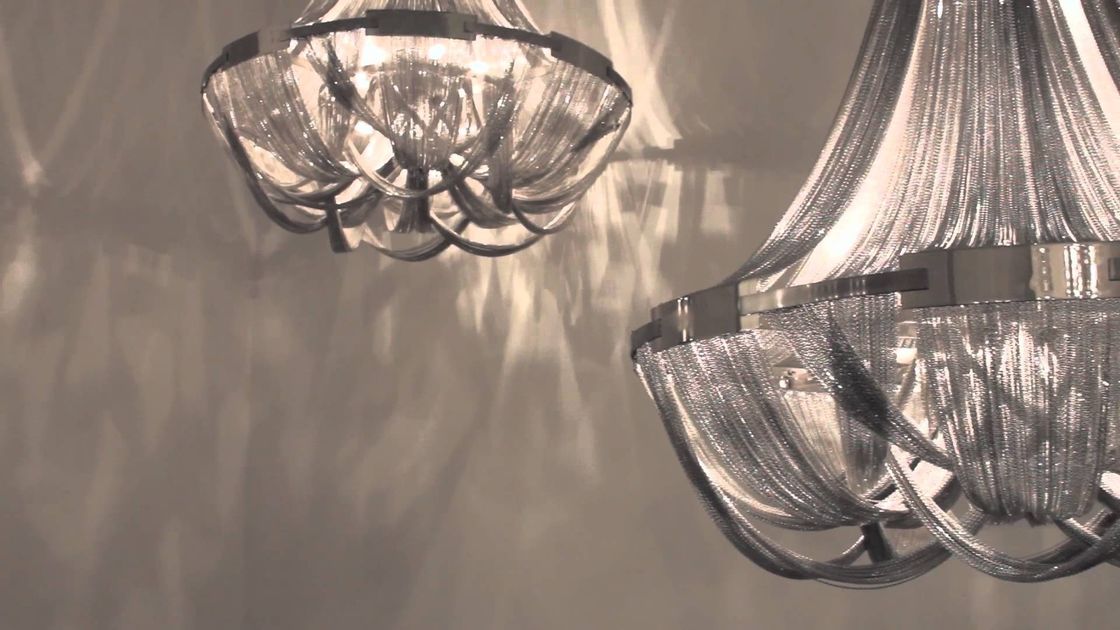 Luxury villas Large Modern Chandeliers Interior Chrome Metal Chain Suspension Lighting