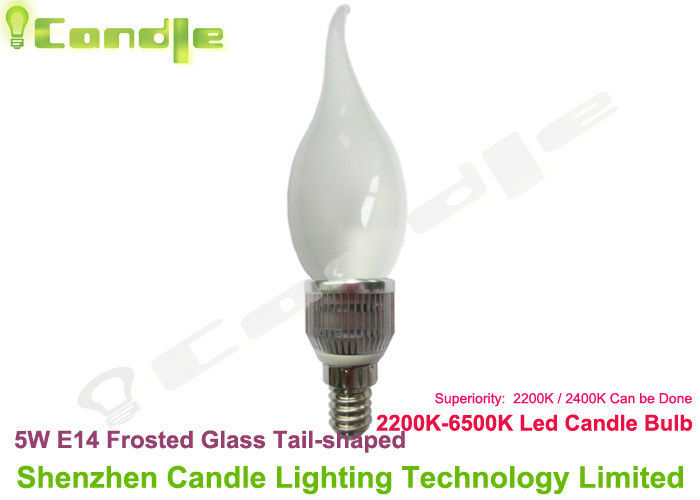 E14 Crystal Chandelier 360 Led Candle Light Bulb 5w CE RoHS , Warm White