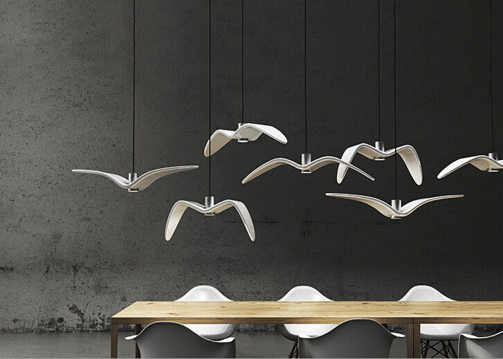 Lovely Nightbirds Suspension Lighting Pure White Acrylic LED Lighting Birds Shape
