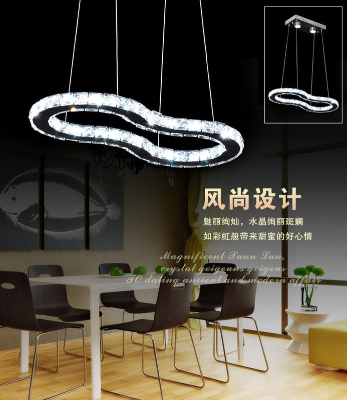 Chandeliers led lamp crystal ligh fixture led suspension lighting  8 shape